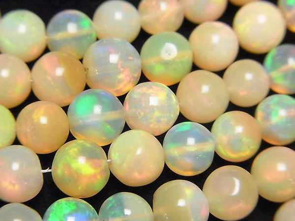 [Video] High Quality Ethiopia Opal AAA Round 3.5-7mm half or 1strand beads (aprx.16inch / 40cm)