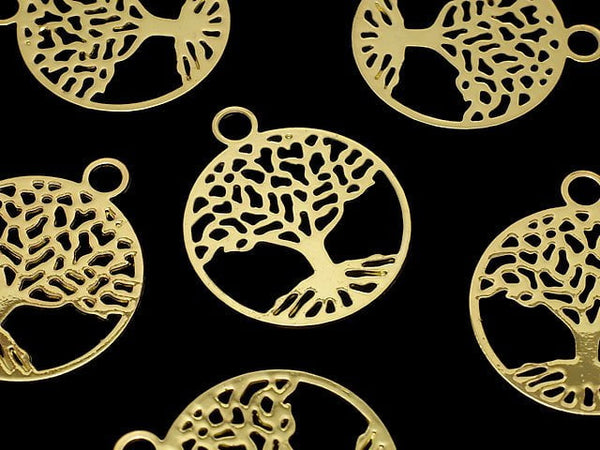Metal Parts Holy Charm [Tree of Life] 23 x 20 Gold Color 1 pc $0.99!