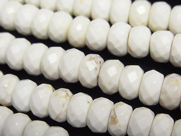 1strand $6.79! Magnesite  Faceted Button Roundel 8x8x5mm 1strand beads (aprx.15inch/38cm)