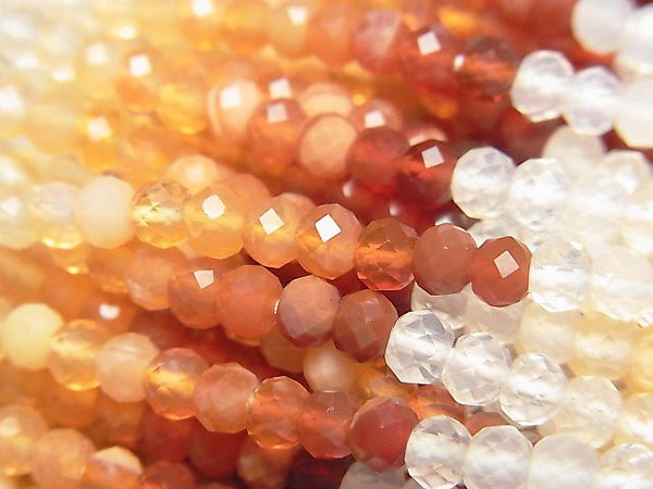 [Video] High Quality! Mexican Opal AAA Faceted Button Rondelle half or 1strand beads (aprx.12inch / 30cm)