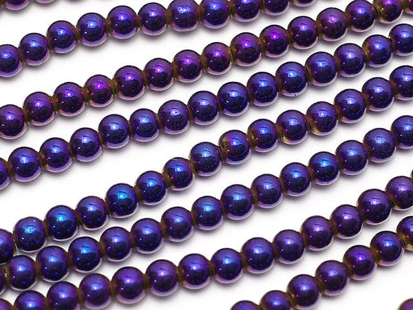 Hematite Round 3mm Metallic Purple - Red 1strand beads (aprx.15inch / 38cm)