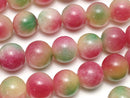 Orange & Green Jade Round 10mm 1strand beads (aprx.14inch / 35cm)