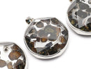 Kenya Sericho Pallasite Meteorite Pendant Both Side Finish 32mm Silver925