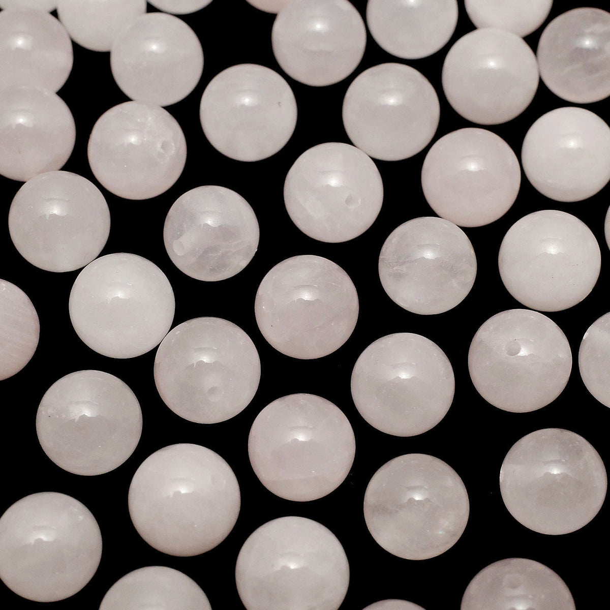 Rose Quartz AAA- Half Drilled Hole Round 6mm,8mm,10mm 10pcs