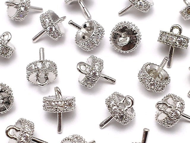 Metal Parts Screw Eye Silver Color (with CZ) 2pcs $2.79!