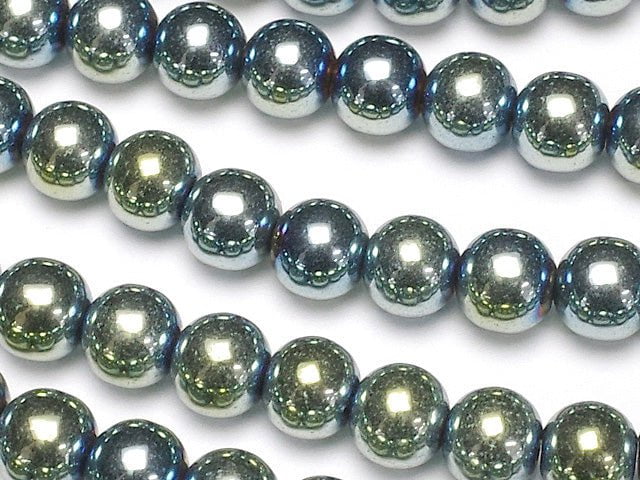 [Video] Hematite Round 6mm metallic green 1strand beads (aprx.15inch / 38cm)