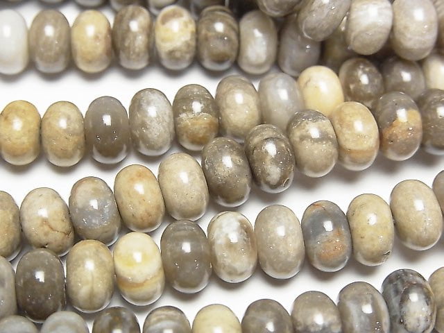 1strand $7.79! Silver leaf Jasper Rondelle 8x8x5mm 1strand beads (aprx.15inch / 38cm)