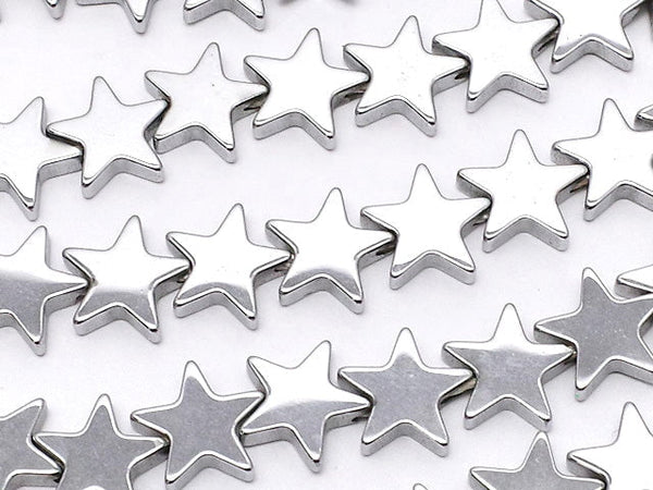 [Video] Hematite Star 8x8x2mm Silver Coating 1strand beads (aprx.14inch/36cm)