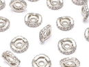 Metal Parts Rondelle 9.5x9.5x2.5mm Silver (with CZ) 2pcs $3.79!