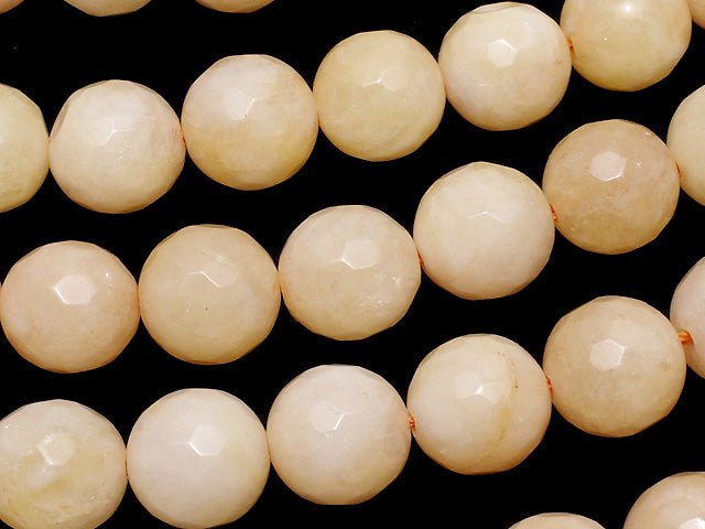 Light Orange Jade 128Faceted Round 10mm 1strand beads (aprx.15inch / 36cm)