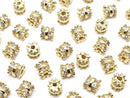 Metal Parts Rondelle 4.5x4.5x4.5mm Gold (with CZ) 2pcs