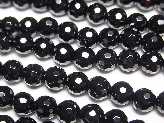 [Video] Onyx  128Faceted Round 6mm 1strand beads (aprx.14inch/35cm)