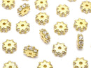 [Video] Metal parts Rondelle 4.5x4.5x1.5mm Gold color (with CZ) 5pcs