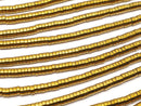 Hematite Tube (Heishi) 2x2x1mm Gold coating 1strand beads (aprx.15inch / 38cm)