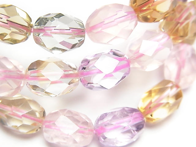 [Video] High Quality! Mixed Stone AAA- Faceted Rice 11x9x9mm Bracelet