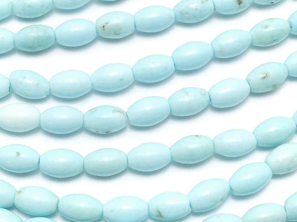 [Video] Magnesite Turquoise Rice 6x4x4mm 1strand beads (aprx.15inch/38cm)