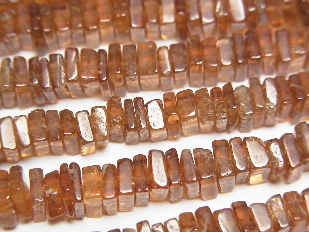 Hessonite Garnet AA+ Square Rondelle (Disc) 1strand beads (aprx.15inch/38cm)