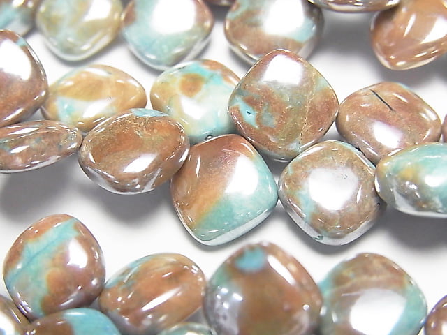 [Video] Prehnite Diamond (Smooth) coating half or 1strand beads (aprx.7inch/18cm)