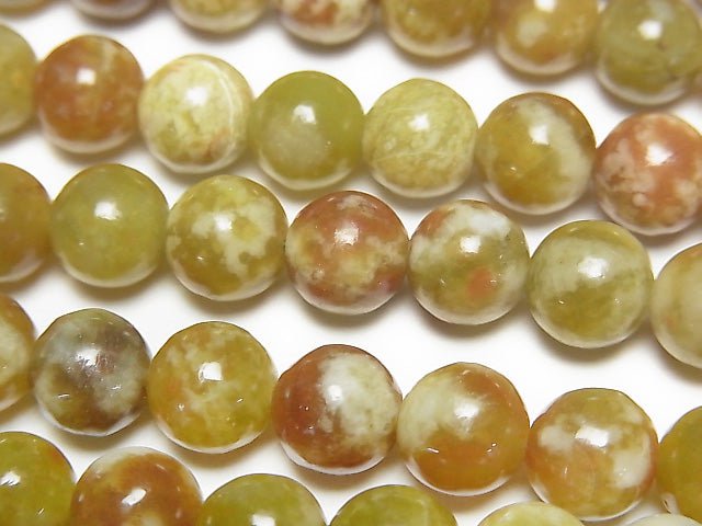 [Video] Serpentine  Round 8mm half or 1strand beads (aprx.15inch/38cm)