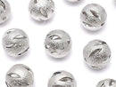 Metal Parts Design Round Beads 10mm Silver Color 10pcs $2.79!