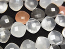 High Quality Multicolor Moonstone AAA Diamond Shape half or 1strand beads (aprx.7inch / 18 cm)