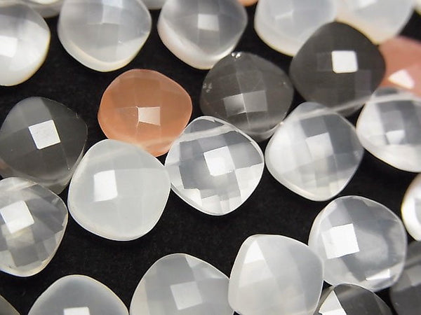 High Quality Multicolor Moonstone AAA Diamond Shape half or 1strand beads (aprx.7inch / 18 cm)