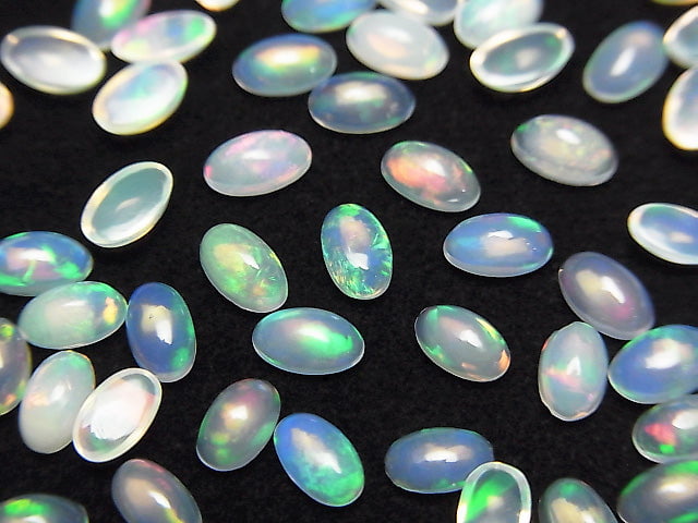 [Video] High Quality Ethiopian Opal AAA Oval Cabochon 5x3mm 10pcs