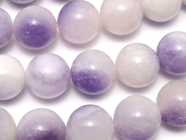 Purple & Yellow Jade Round 12mm 1strand beads (aprx.15inch / 36cm)
