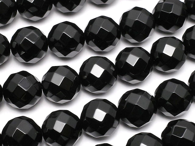 [Video] Onyx  64Faceted Round 10mm 1strand beads (aprx.14inch/35cm)