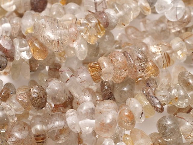 Copper Rutilated Quartz AA++ Chips (Small Nugget ) 1strand beads (aprx.33inch/84cm)