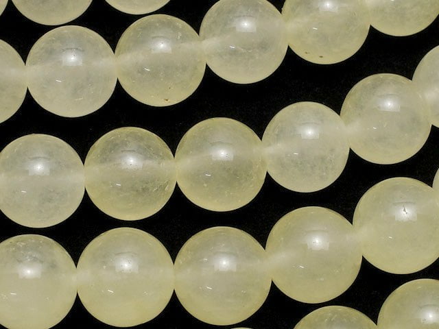 Pastel Yellow Color Jade Round 10mm 1strand beads (aprx.15inch / 38cm)