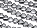 Hematite Vertical Hole Heart 6x6x3mm 1strand beads (aprx.15inch/38cm)
