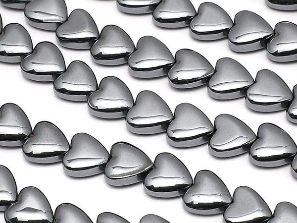 Hematite Vertical Hole Heart 6x6x3mm 1strand beads (aprx.15inch/38cm)