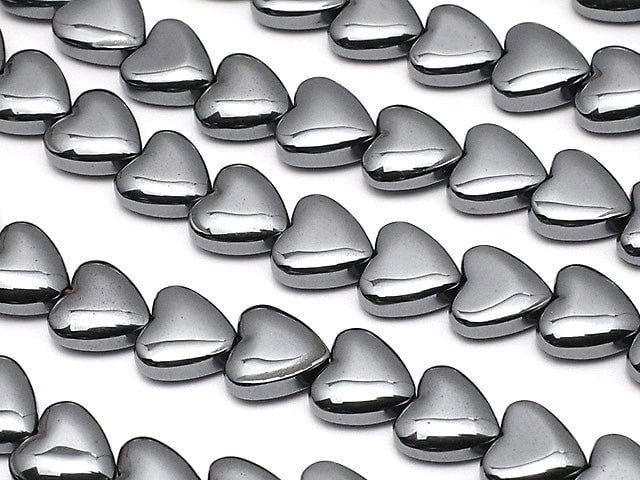 Hematite Vertical Hole Heart 6x6x3mm 1strand beads (aprx.15inch/38cm)
