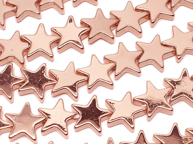 [Video] Hematite Star 8x8mm Pink Gold Coating 1strand beads (aprx.15inch/37cm)
