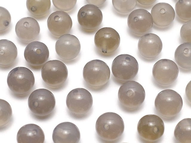 [Video] Gray Onyx AAA Half Drilled Hole Round 6mm 10pcs $2.39!