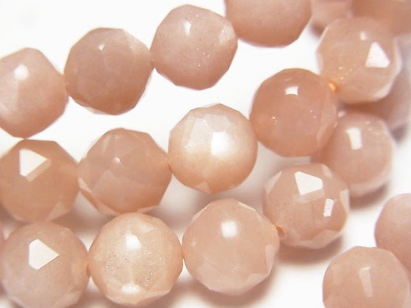 [Video] Peach Moonstone AA++ Star Faceted Round 8mm Bracelet