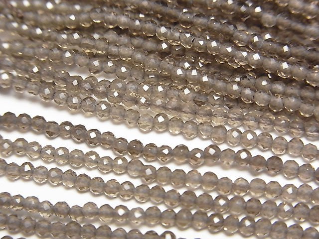 High Quality!  1strand $6.79! Smoky Quartz AAA Faceted Round 2mm  1strand beads (aprx.15inch/37cm)