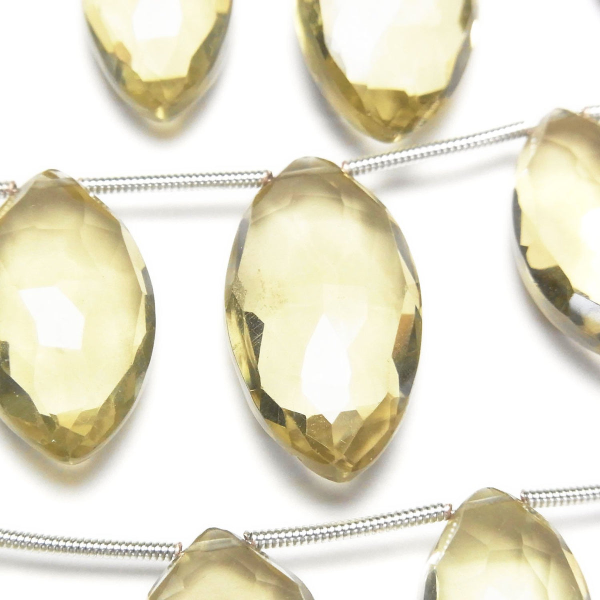 High Quality Lemon Quartz AAA Marquise Faceted Briolette 1strand beads (9pcs )
