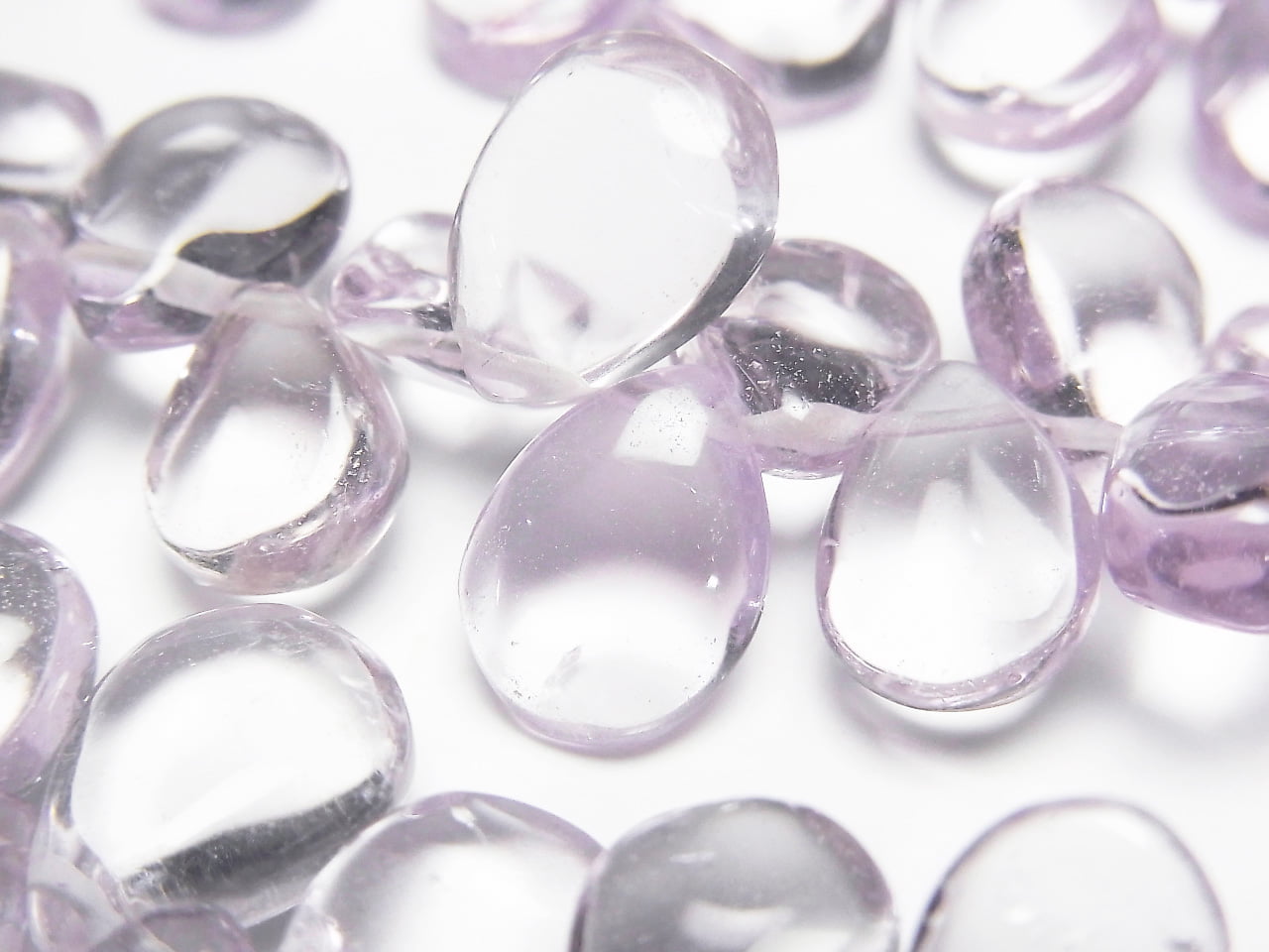 High Quality Pink Amethyst AAA- Pear shape (Smooth) half or 1strand beads (aprx.7inch/18cm)