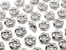 Metal parts Rondelle 7x7x3mm Silver (with CZ) 2pcs