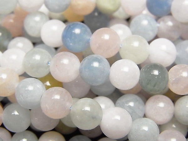 [Video] Beryl Mix (Multi Color Aquamarine) AA ++ - AA + Round 6 mm half or 1 strand beads (aprx.15 inch / 38 cm)