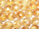 [Video]High Quality! Phantom Citrine AA+ Faceted Coin 10x10x6mm half or 1strand beads (aprx.15inch/36cm)