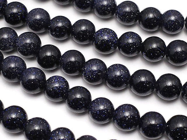[Video] Blue Golden Sand Stone  Round 6mm 1strand beads (aprx.15inch/36cm)