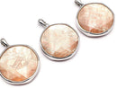 Meteorite (Muonionalusta) Pendant Both Side Finish 22mm Pink Gold Color Silver925
