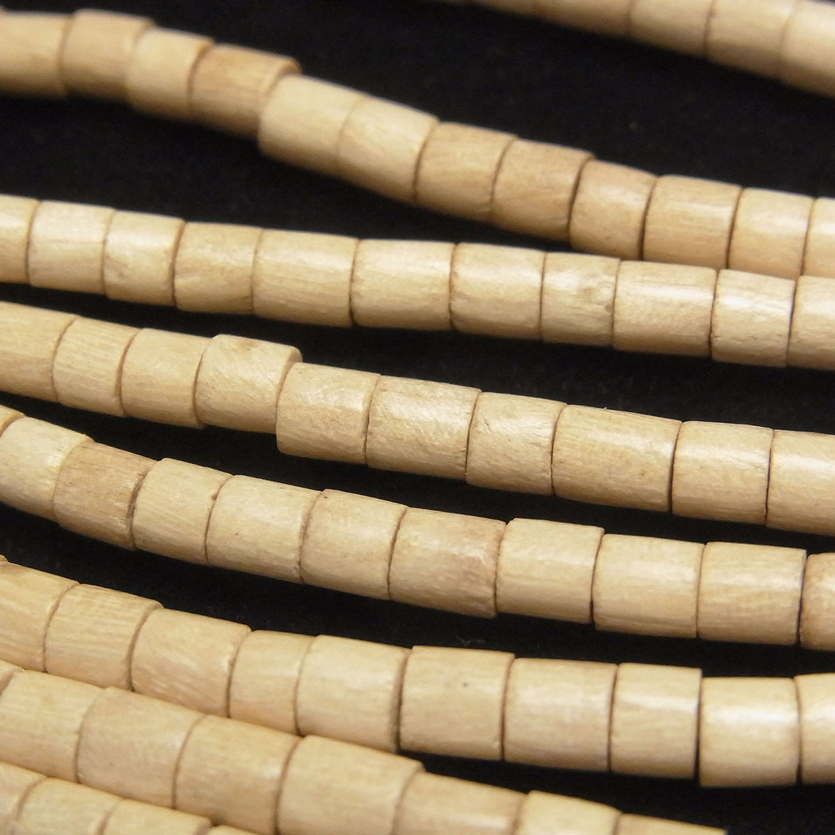 White Wood Tube 4x4x4mm 1strand beads (aprx.15inch/38cm)