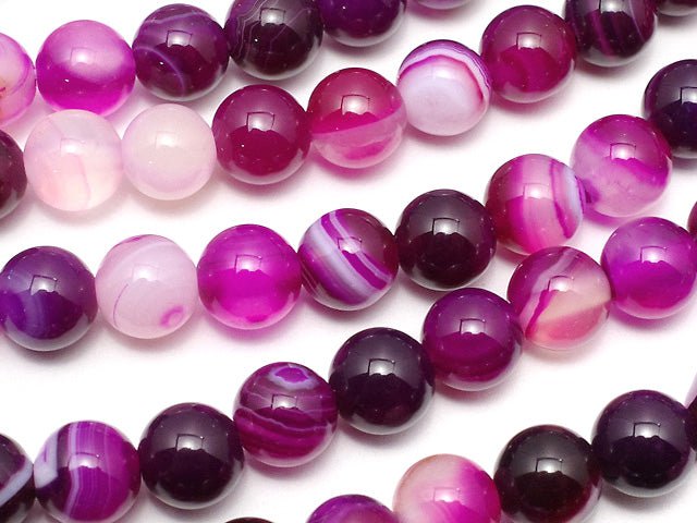 [Video] Pink Stripe Agate Round 6mm 1strand beads (aprx.15inch / 36cm)