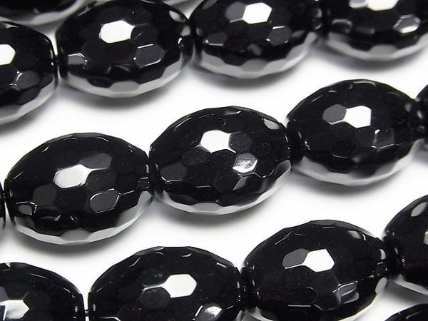 [Video] Onyx  Faceted Rice 20x15x15mm half or 1strand beads (aprx.15inch/36cm)
