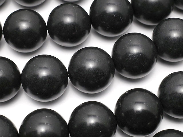 [Video] Hokkaido Black Silica Round 14mm 1/4 or 1strand beads (aprx.15inch/37cm)