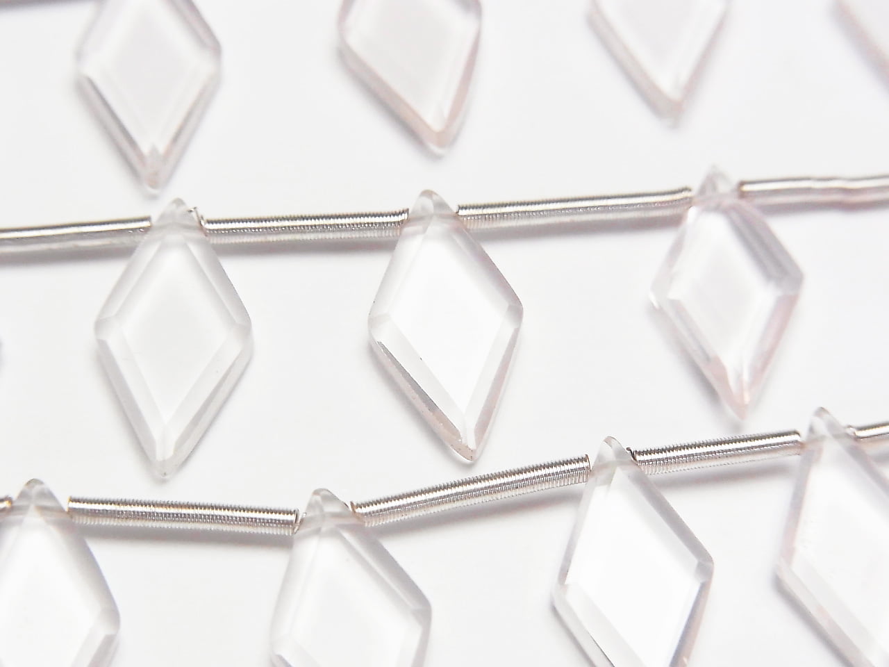 High Quality Rose Quartz AAA Diamond Shape 14x7mm 1strand beads (8pcs)